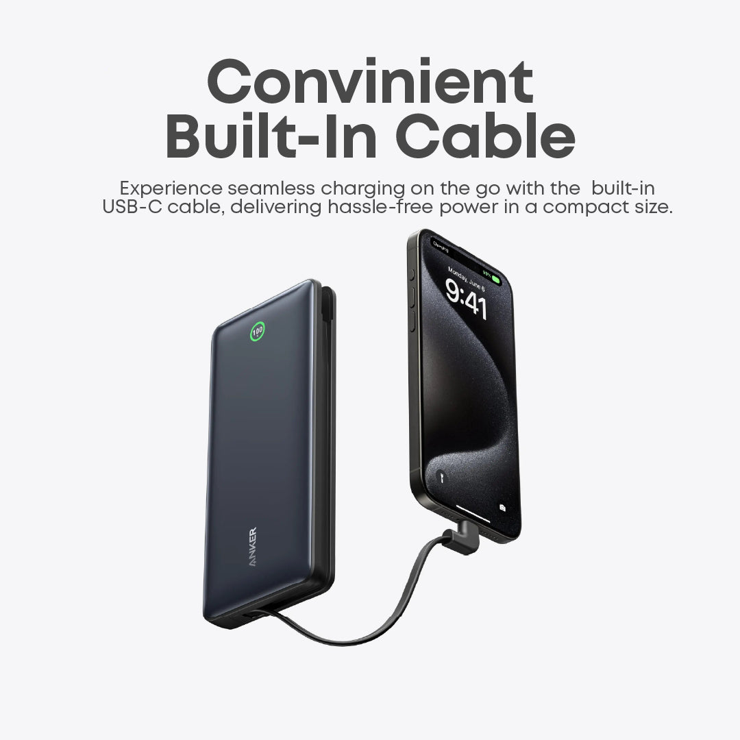 Anker Nano Power Bank (20,000mAh, 30W with Built-In USB-C Cable) - Anker Philippines