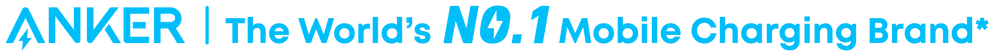 Anker logo with text 'The World's No.1 Mobile Charging Brand' on a blue background