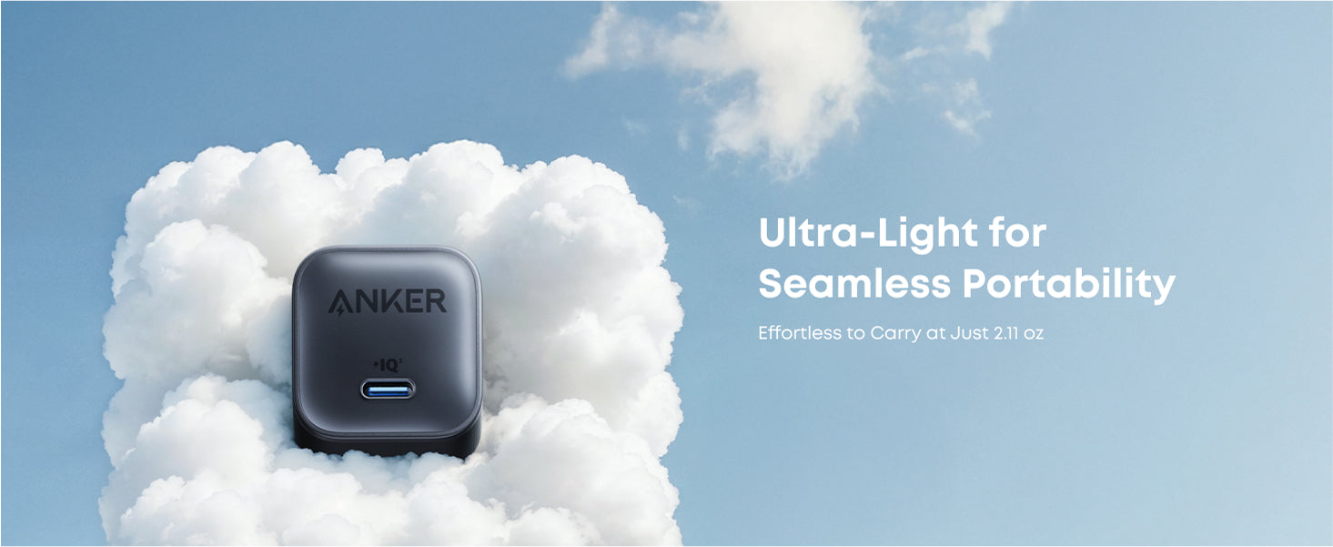 Anker product on a cloud with a blue sky background
