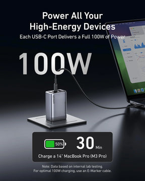 Anker Prime 100W 3-Port | GaN Wall Charger for Laptop and Phone
