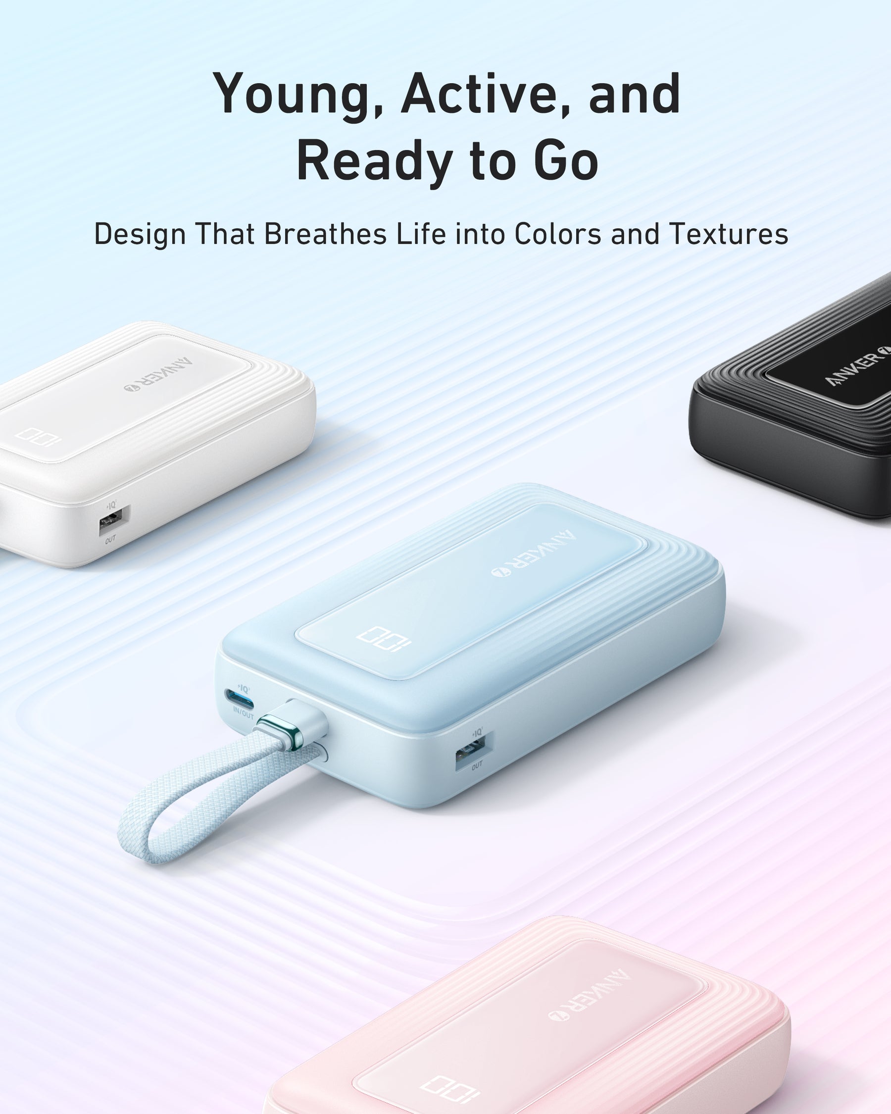 Anker Zolo 20000mAh 30W | Power Bank with Built-In USB-C Cable