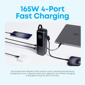 Anker Laptop Power Bank (25K, 165W, Built-In and Retractable Cables)