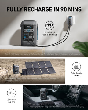 Anker SOLIX C300 DC 288Wh | Portable Power Station for Camping and Travel