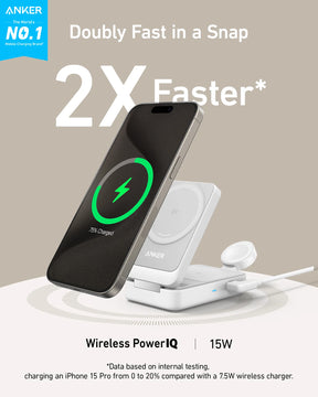 Anker MagGo 3-in-1 | Wireless Charging Station for iPhone, Watch and AirPods