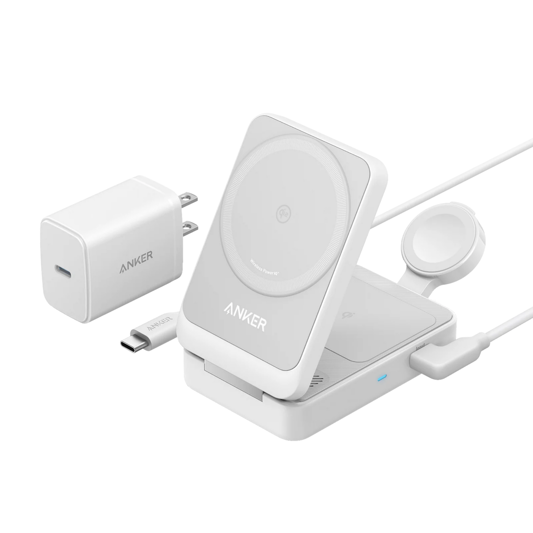 Anker 3-in-1 MagGo Wireless Charging Station White