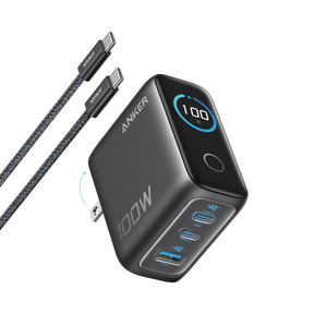 Anker Charger 100W (3 Ports, Smart Display) Black