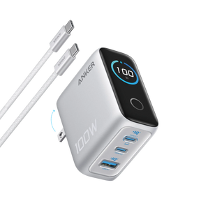 Anker Charger 100W (3 Ports, Smart Display) White