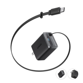 Anker Nano 35W USB-C Fast Wall Charger with Built-in USB-C Cable Black