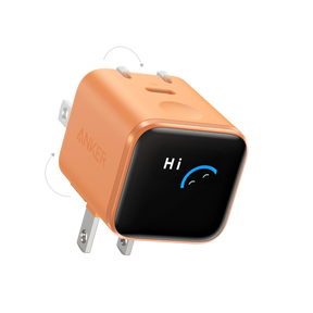 Anker Nano Charger 45W (1C, Smart Display, Double Folded Pin) Orange