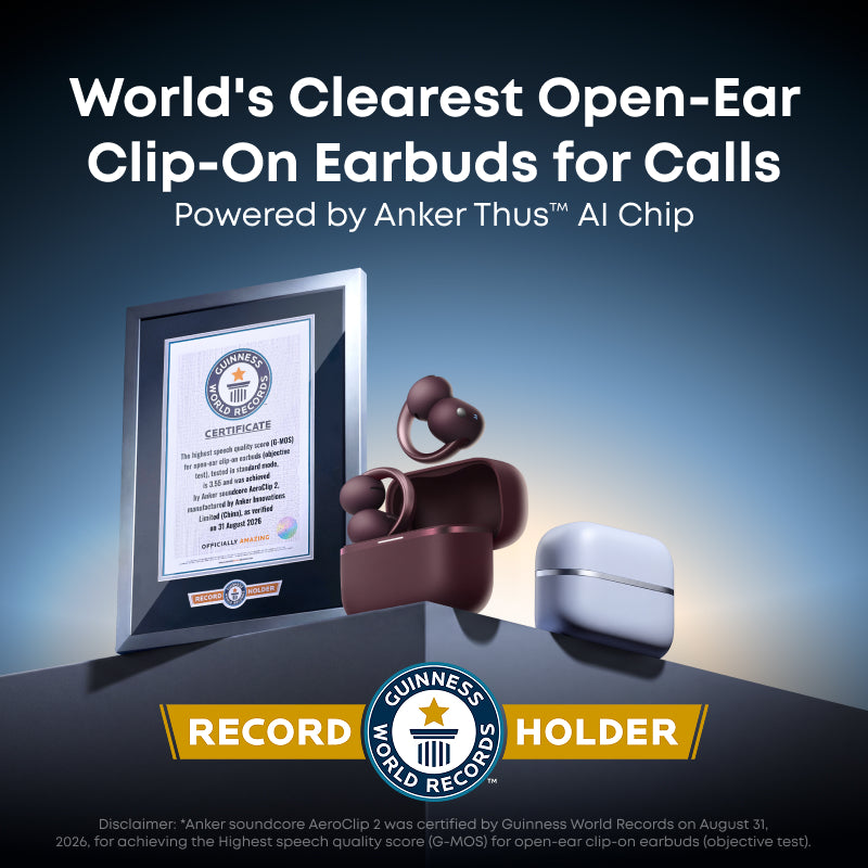 Anker soundcore AeroClip 2 | Guinness-Certified Clip-On Earbuds for Clear Calls