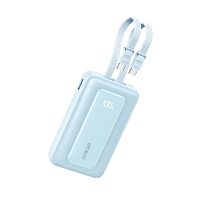 Anker Zolo Power Bank (10,000mAh, 35W) with Built-in-Dual USB-C Cable