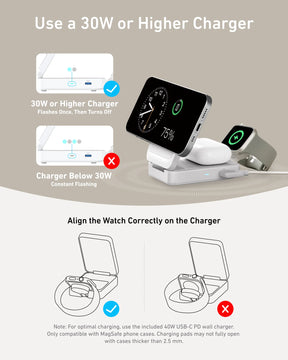Anker MagGo 3-in-1 | Wireless Charging Station for iPhone, Watch and AirPods