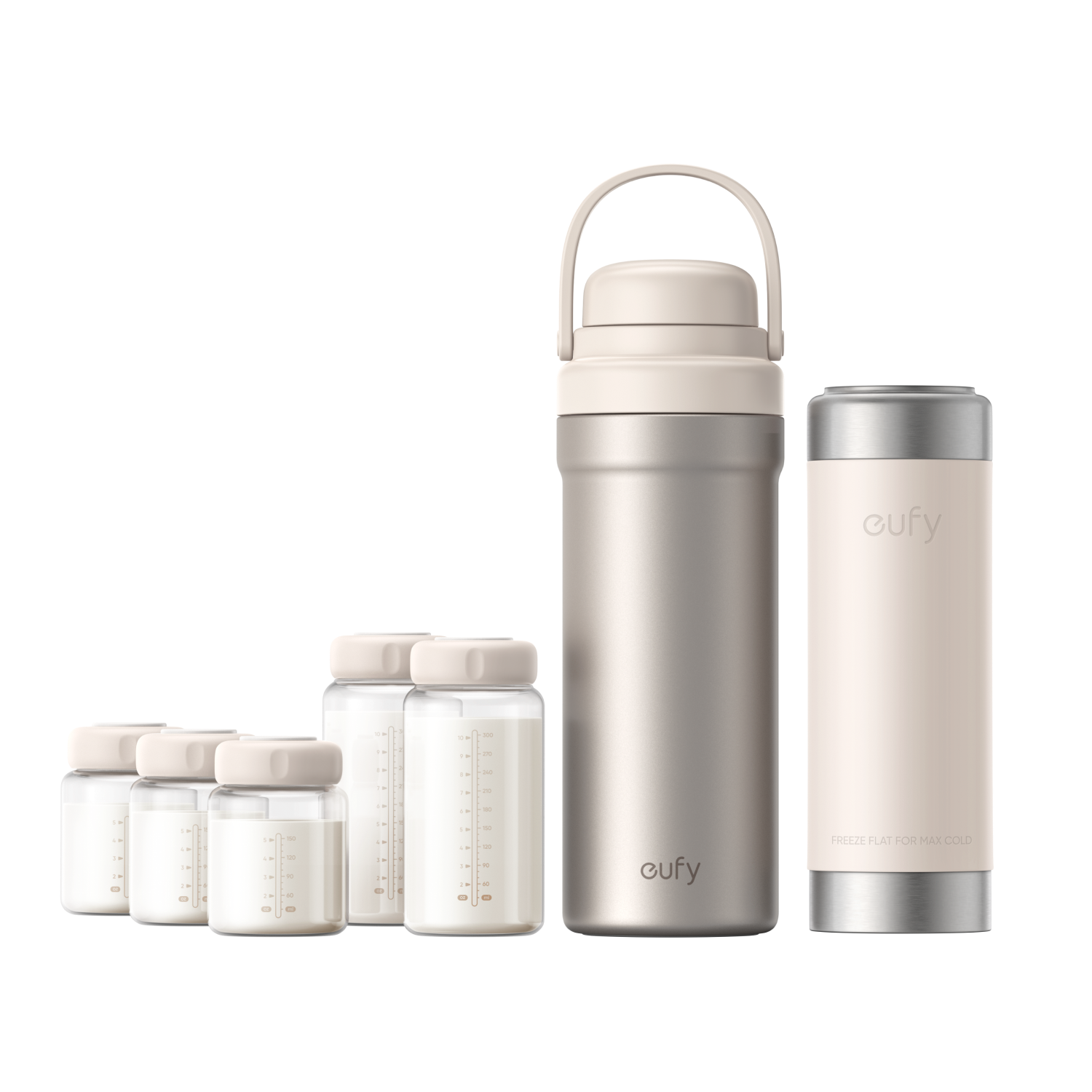 Breast milk cooler eufy E10 with five BPA-free bottles and pre-chilled ice ring, Anker Philippines