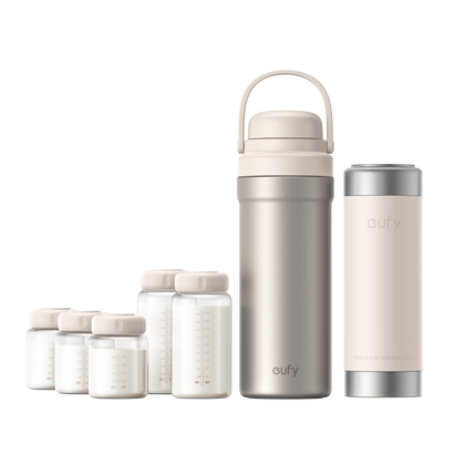 Breast milk cooler eufy E10 with five BPA-free bottles and pre-chilled ice ring, Anker Philippines